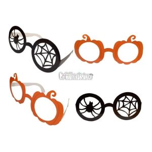 Lentes de Papel Calabazas y Arañas x6 Unidades