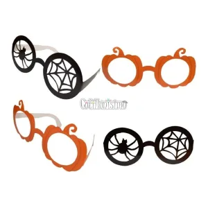 Lentes de Papel Calabazas y Arañas x6 Unidades