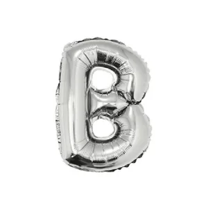 Globo Letra Inflable B Plateada para Aire 40cm de alto