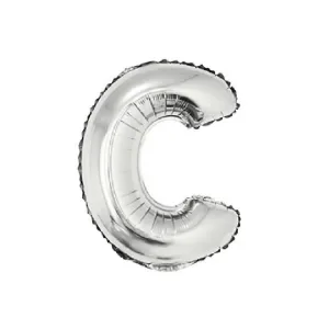 Globo Letra Inflable C Plateada para Aire 40cm de alto