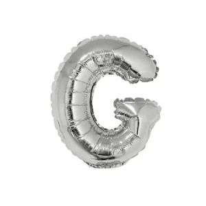 Globo Letra Inflable G Plateada para Aire 40cm de alto
