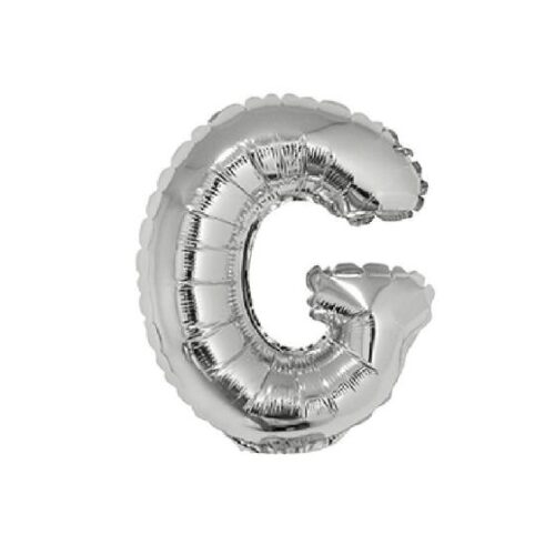 Globo Letra Inflable G Plateada para Aire 40cm de alto