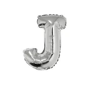 Globo Letra Inflable J Plateada 80cm