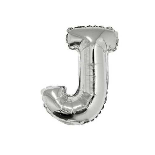 Globo Letra Inflable J Plateada 80cm