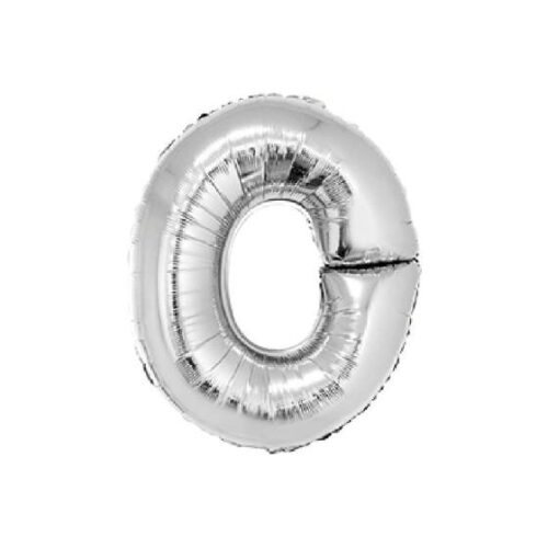 Globo Letra Inflable O Plateada para Aire 40cm de alto