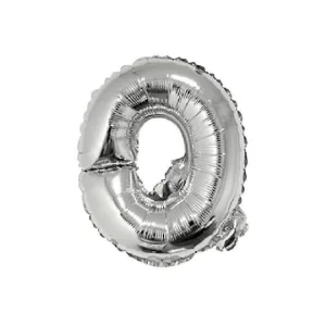 Globo Letra Inflable Q Plateada para Aire 40cm de alto