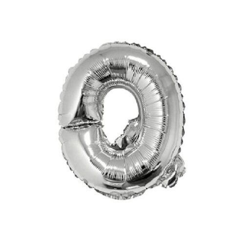 Globo Letra Inflable Q Plateada para Aire 40cm de alto
