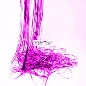 Lluvia Metalizada Fucsia Ondulada Navideña 15cm x 1mts