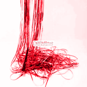 Lluvia Metalizada Roja Ondulada Navideña 15cm x 1mts