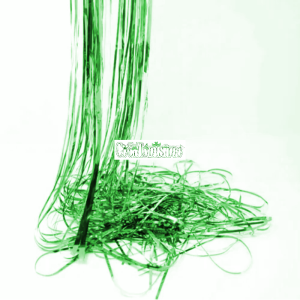 Lluvia Metalizada Verde Ondulada Navideña 15cm x 1mts