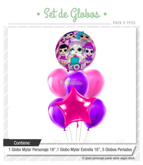 Set Globos LOL 7 Pcs