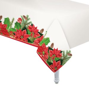 Mantel Plastico Flor de Navidad 180cmx130cm