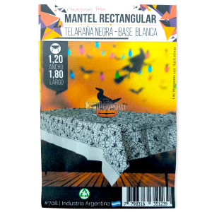 Mantel Telaraña Negra Base Blanca (FRISELINA)
