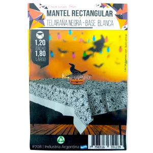 Mantel Telaraña Negra Base Blanca (FRISELINA)