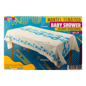 Mantel Tematico Rectangular BABY SHOWER CELESTE (Friselina)
