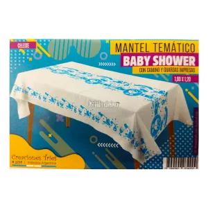 Mantel Tematico Rectangular BABY SHOWER CELESTE (Friselina)