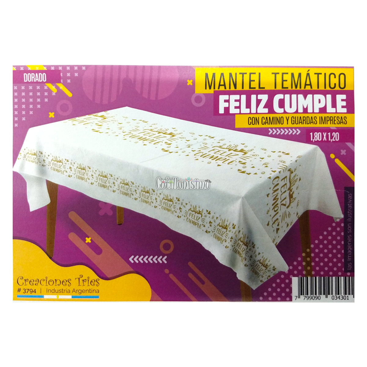 Mantel Tematico Rectangular FELIZ CUMPLE (Friselina)
