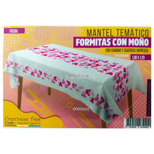 Mantel Tematico Rectangular MINNIE - FORMITAS CON MOÑO (Friselina)