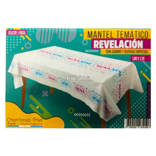Mantel Tematico Rectangular REVELACIÓN DE SEXO (Friselina)