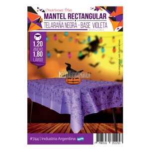 Mantel Telaraña Negra Base Violeta (FRISELINA)