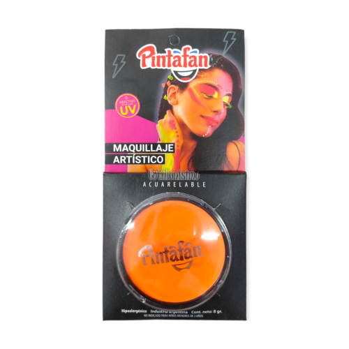 Maquillaje Artístico Acuarelable Pintafan Color Naranja FLUO 9,2gr