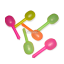 Maraca Plastico Comun FLUO x1 Unidad