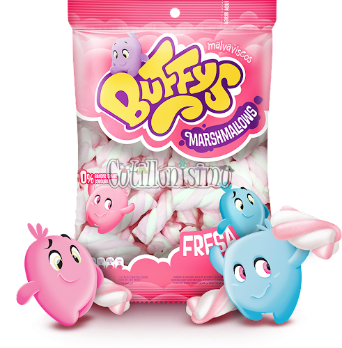 Marshmallows - Malvaviscos Twister Fresa BUFFYS 200 Grs