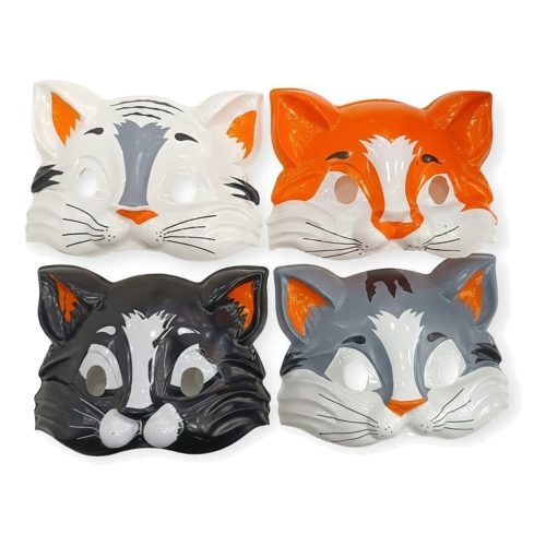 Mascara Careta Plástica Gato x1 Unidad