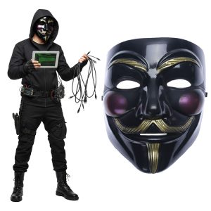 Mascara V de Venganza / Anonymous / HACKER  Color Negra