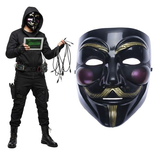 Mascara V de Venganza / Anonymous / HACKER  Color Negra