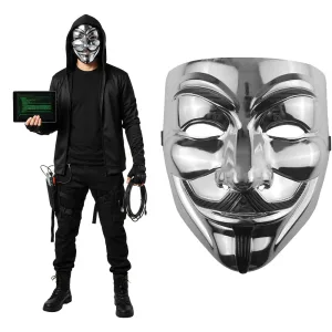 Mascara V de Venganza / Anonymous / HACKER  Color Plateada