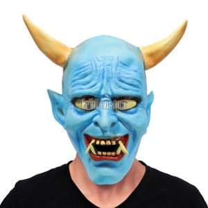 Mascara de Latex Demonio Oni Azul