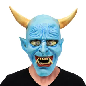 Mascara de Latex Demonio Oni Azul