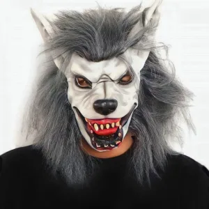 Mascara de Latex LOBO BLANCO