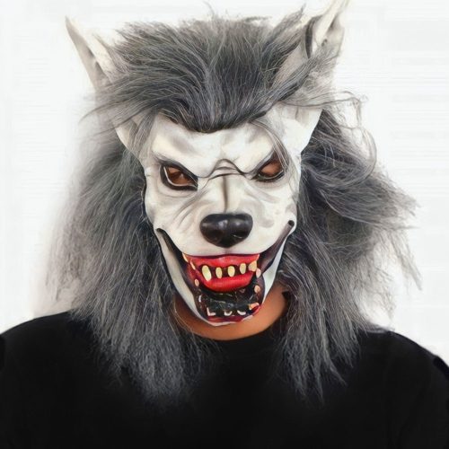 Mascara de Latex LOBO BLANCO