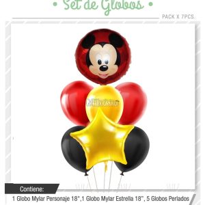 Set Globos MICKEY 7 Pcs