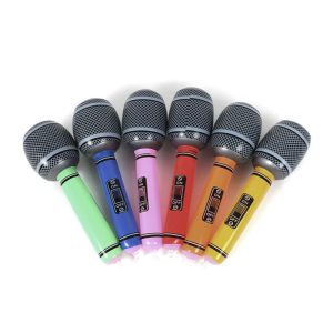 Microfono Inflable Colores Surtidos x1 Unidad