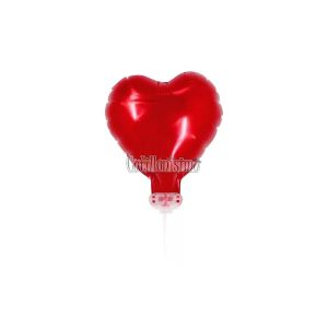Mini Globo Corazón Inflable Metalizado 10cm Color ROJO