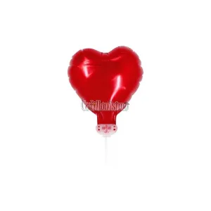 Mini Globo Corazón Inflable Metalizado 10cm Color ROJO