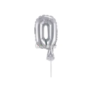 Mini Globo Metalizado Numero 0 15 cm