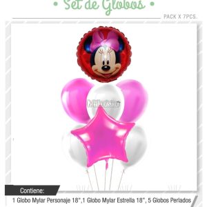 Set Globos MINNIE 7 Pcs