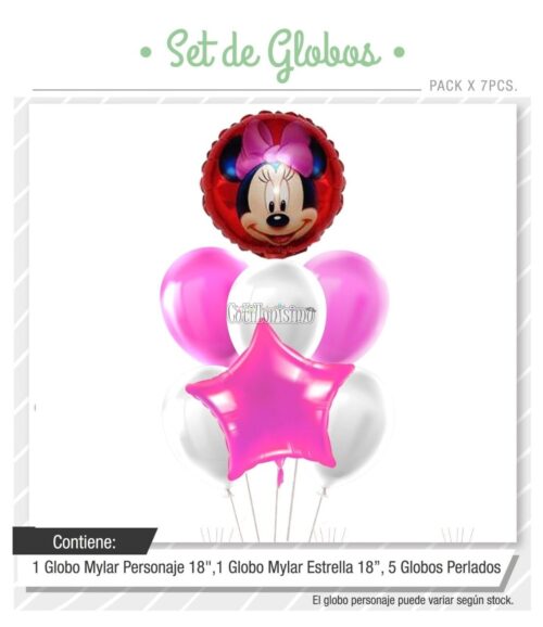 Set Globos MINNIE 7 Pcs