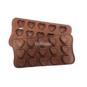 Molde Para Bombones de Silicona CORAZON con Borde