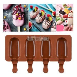 Molde Silicona Para 4 Helados