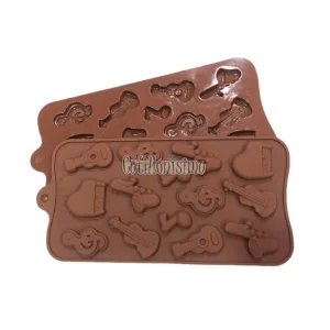 Molde Para Bombones de Silicona INSTRUMENTOS y NOTAS MUSICALES