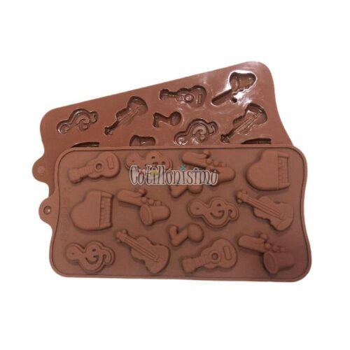 Molde Para Bombones de Silicona INSTRUMENTOS y NOTAS MUSICALES