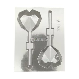 Molde Placa Acetato Chupetin Corazon Facetado