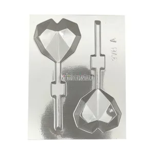 Molde Placa Acetato Chupetin Corazon Facetado