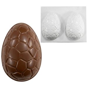 Molde Placa de Acetato Huevo de Pascua Caparazón Texturizado Doble 10cm