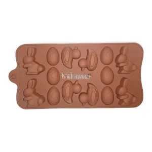Molde de Silicona Para Bombones Conejos Patitos y Huevos